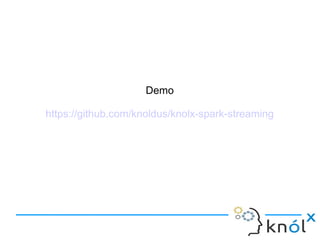 Demo
https://github.com/knoldus/knolx-spark-streaming
 