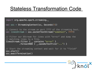 Stateless Transformation Code
 
