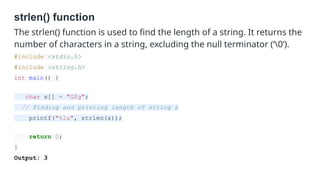 Introduction to Strings, String Handling Functions | PPTX