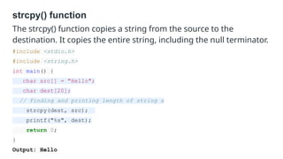 Introduction to Strings, String Handling Functions | PPTX