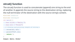 Introduction to Strings, String Handling Functions | PPTX
