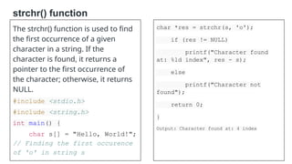 Introduction to Strings, String Handling Functions | PPTX
