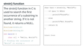 Introduction to Strings, String Handling Functions | PPTX
