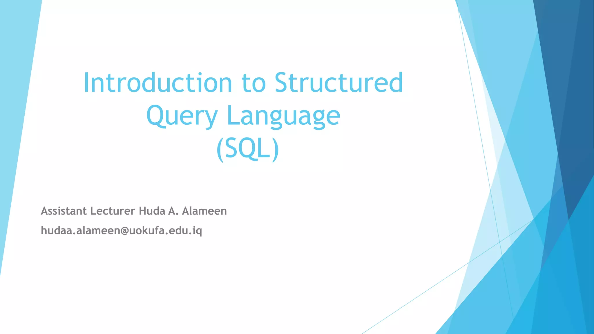 Introduction to structured query language | PPT