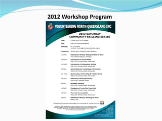 2012 Workshop Program
 