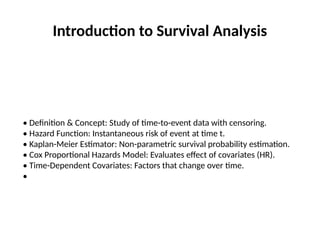 Survival Analysis Math Introduction_to_Survival_Analysis for teaching purpose | PPTX