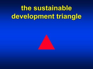 the sustainable
development triangle
 
