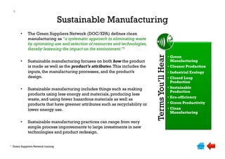 Introduction to Sustainable Manufacturing | PDF