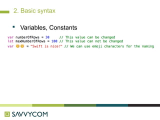 Swift Introduction | PPT | Programming Languages | Computing