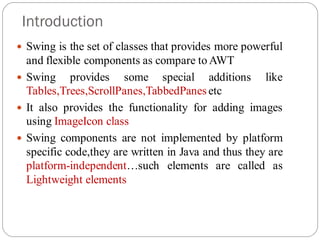 Introduction To Swing it chapter reated. | PDF