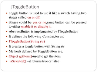 Introduction To Swing it chapter reated. | PDF