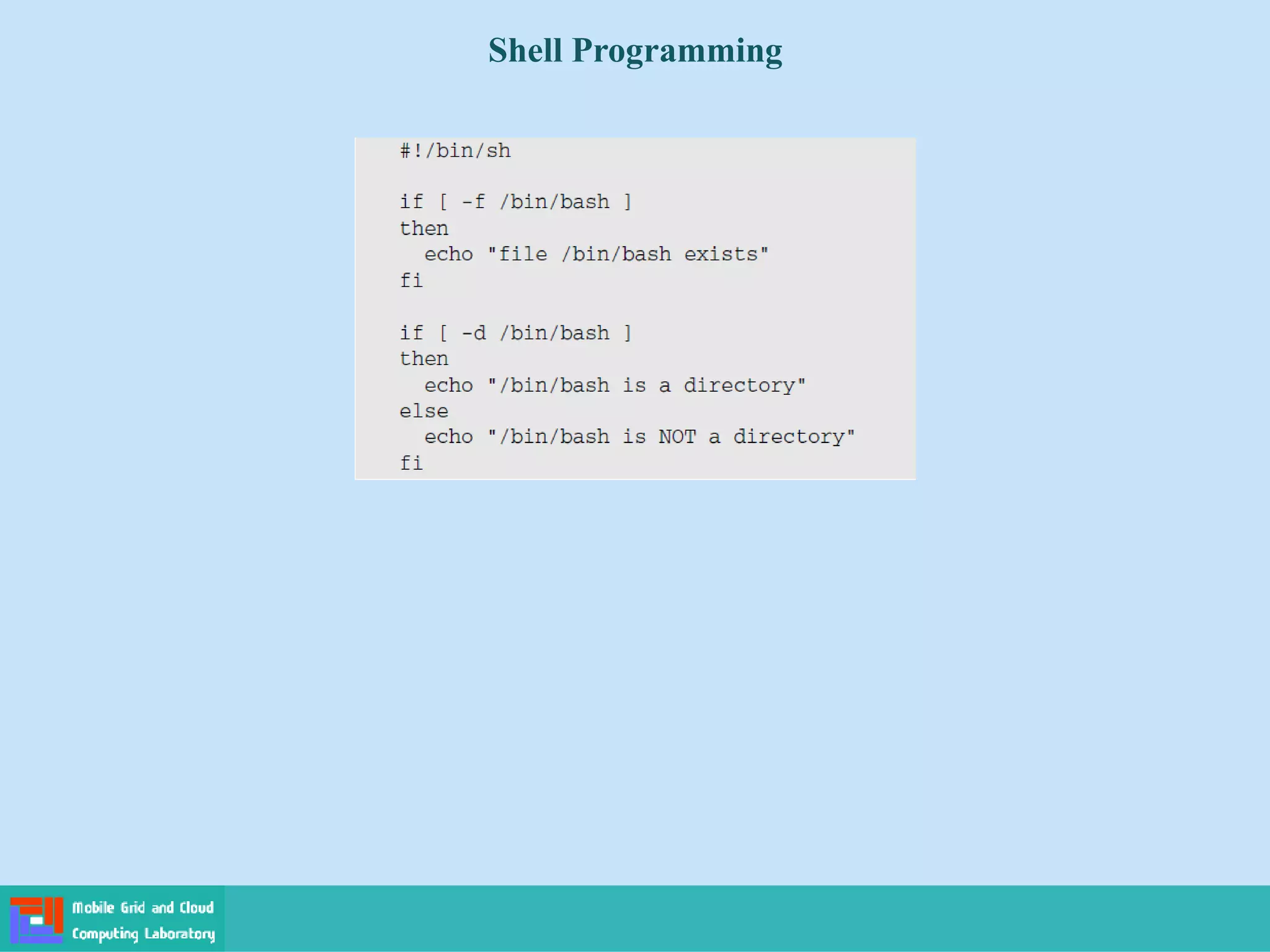 Shell Programming
 