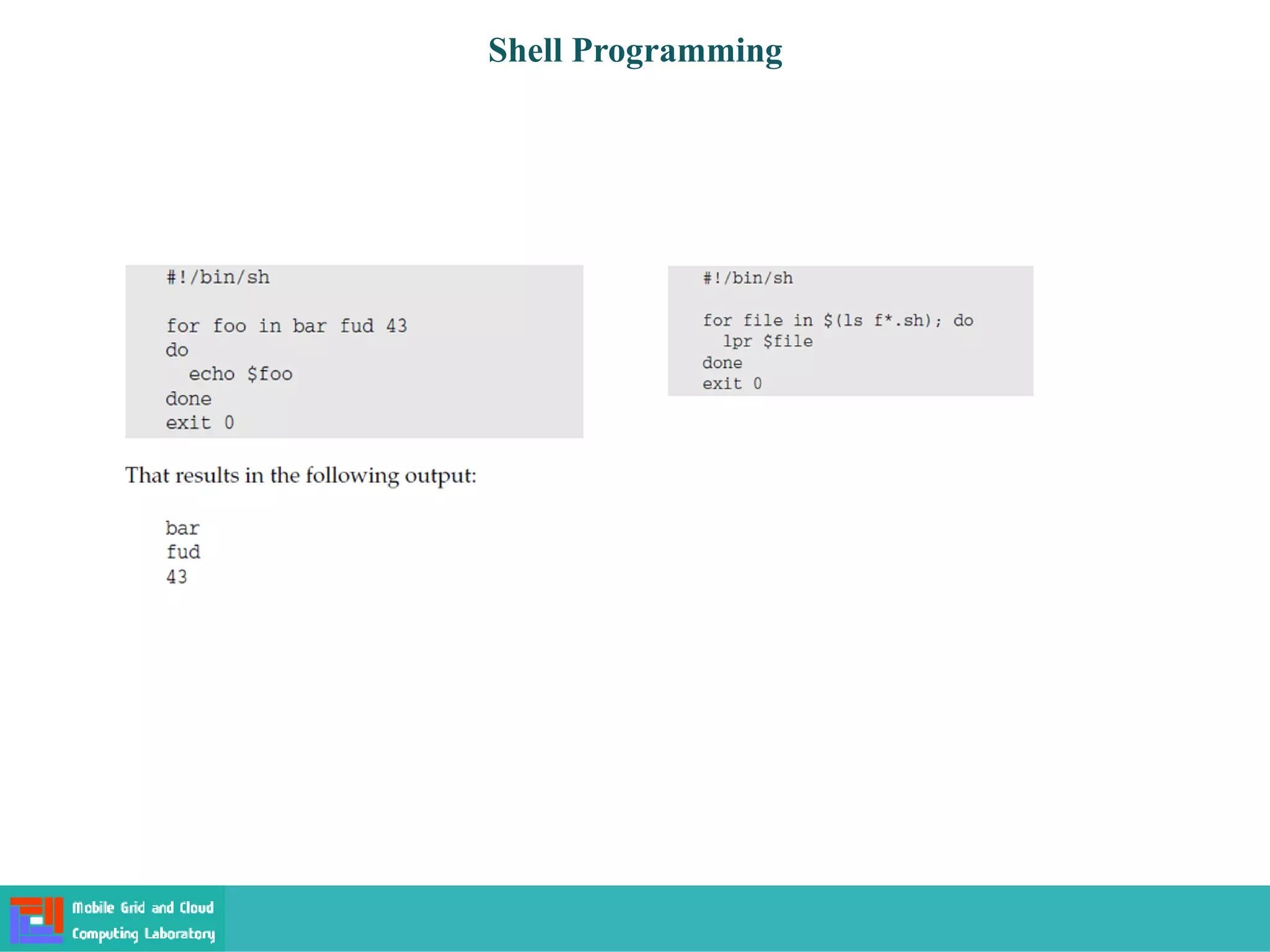 Shell Programming
 