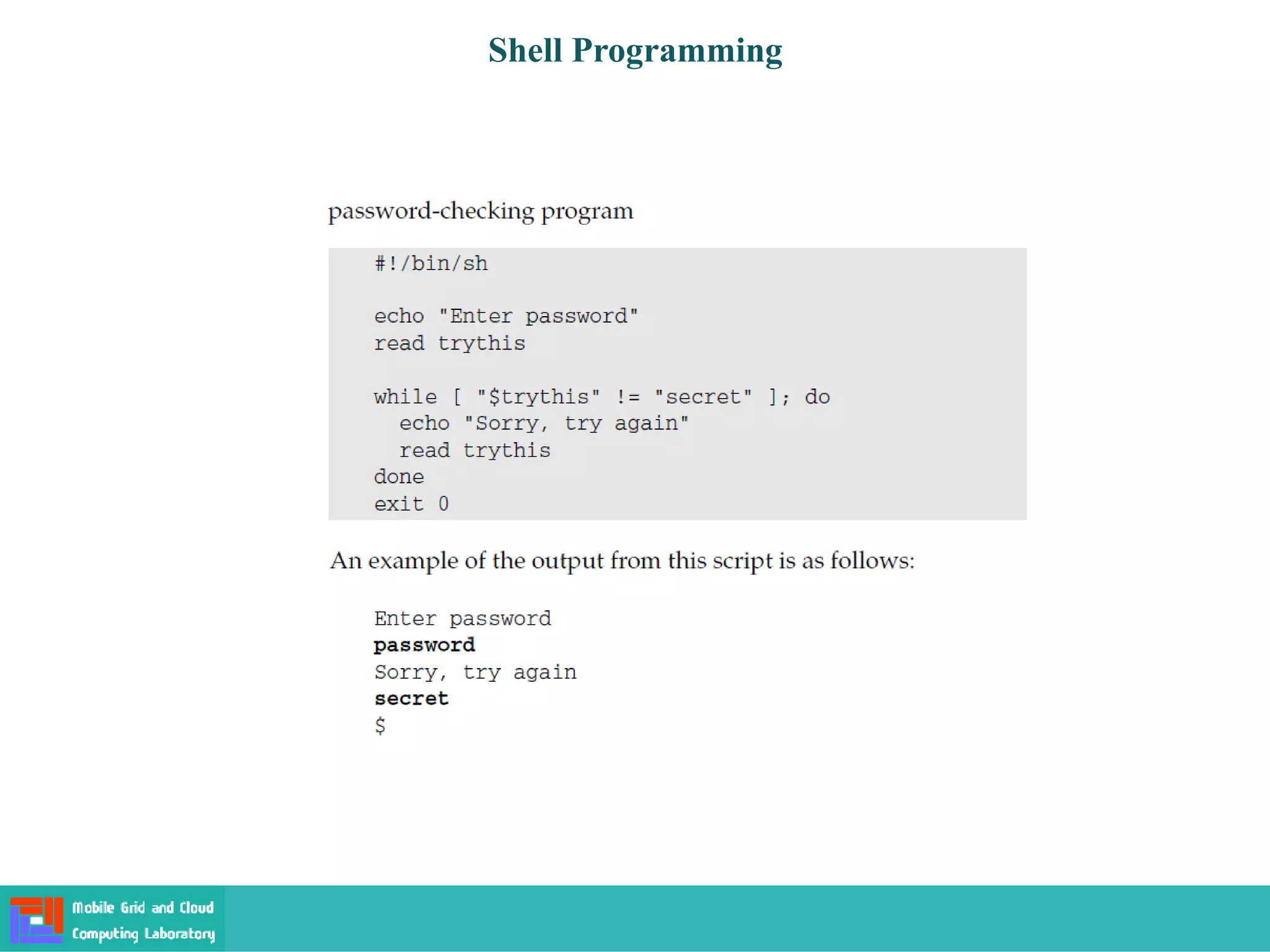Shell Programming
 