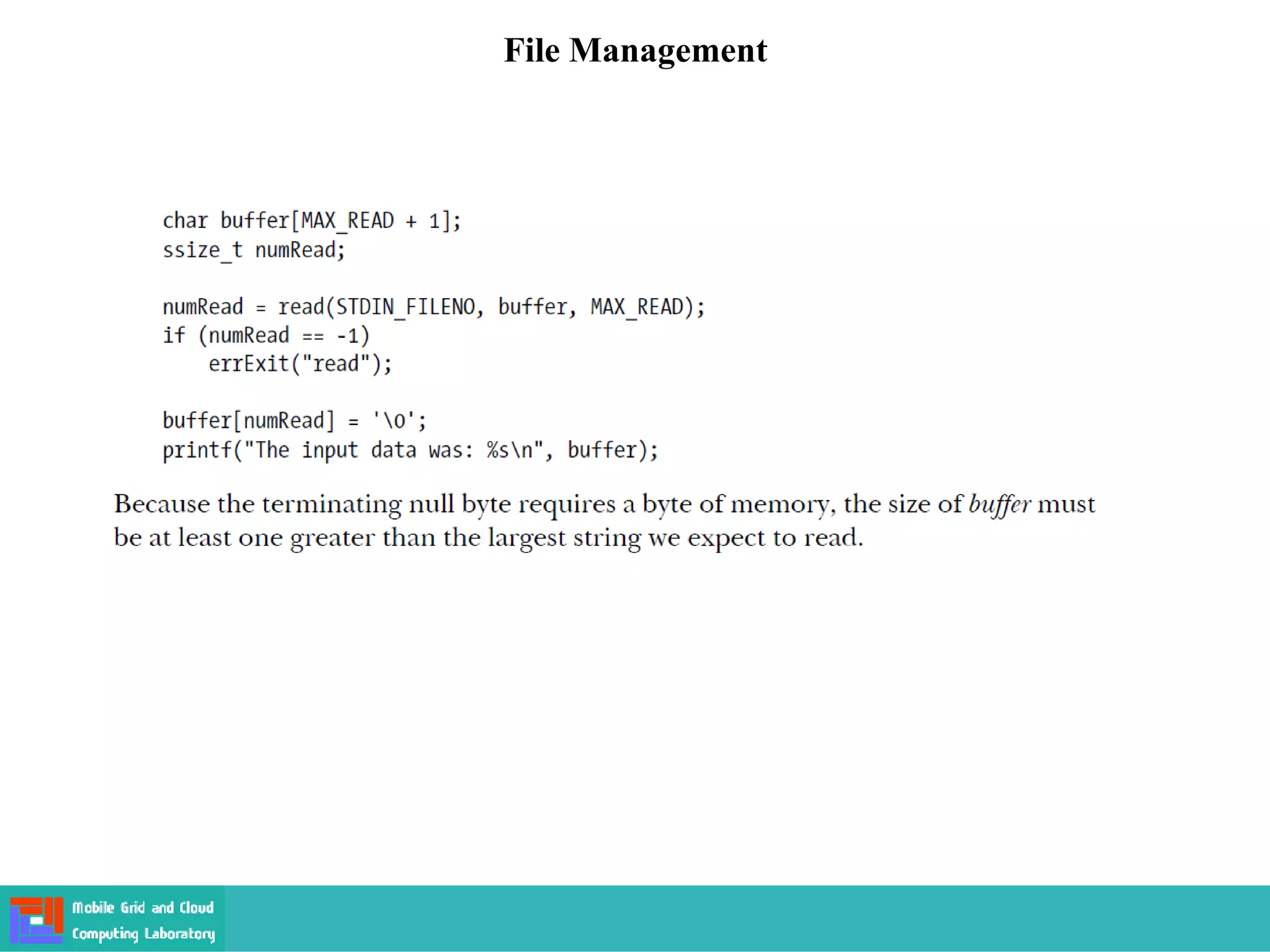 File Management
 