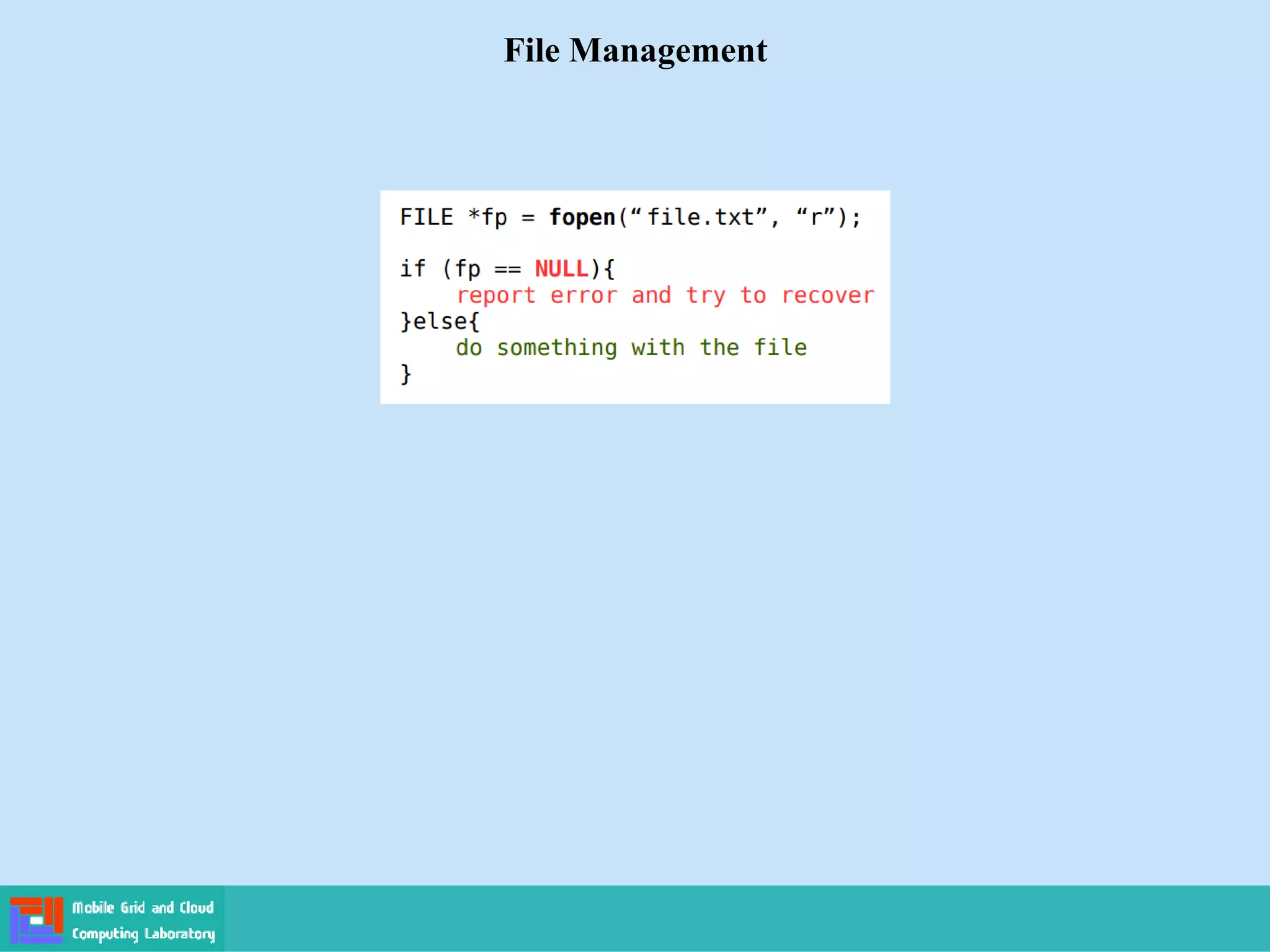 File Management
 