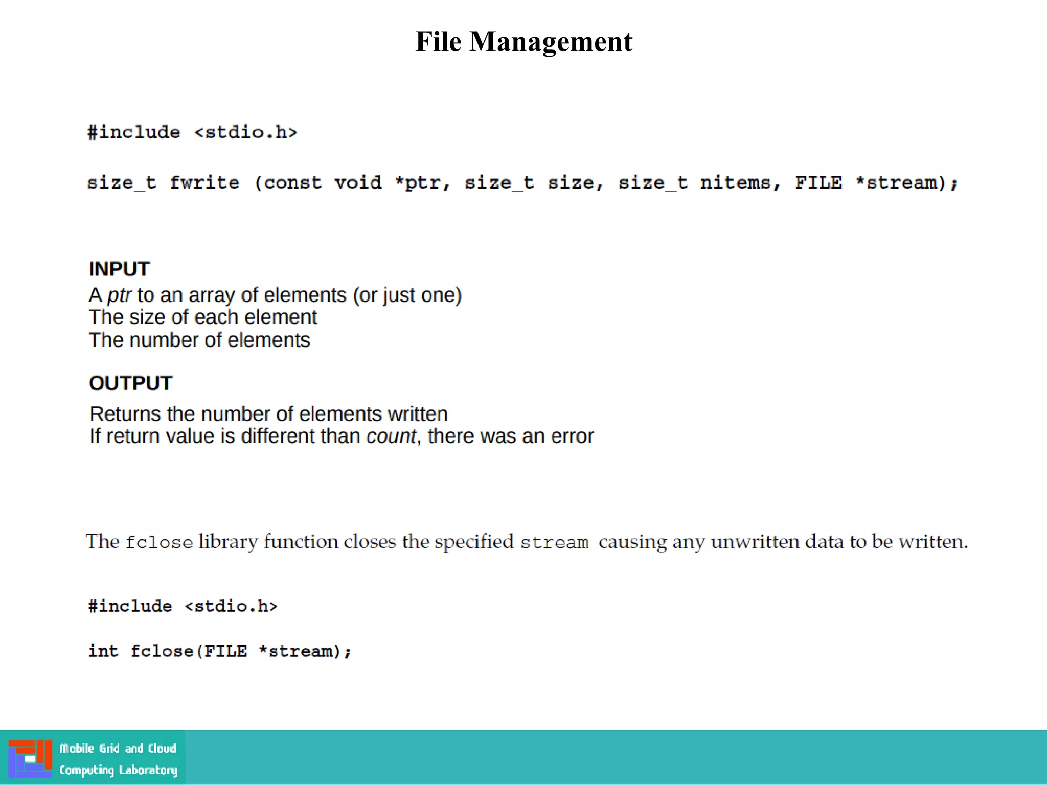 File Management
 