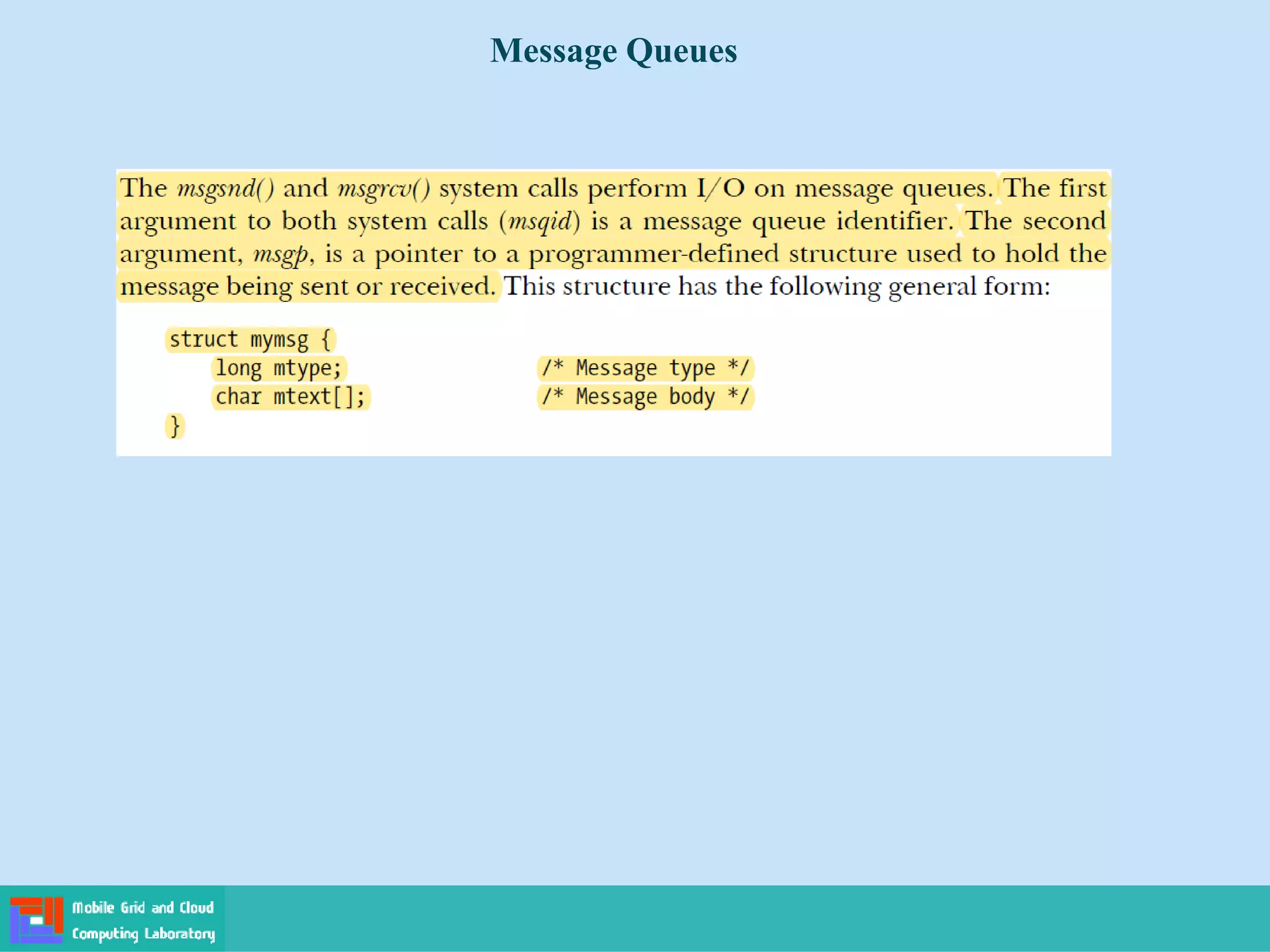 Message Queues
 