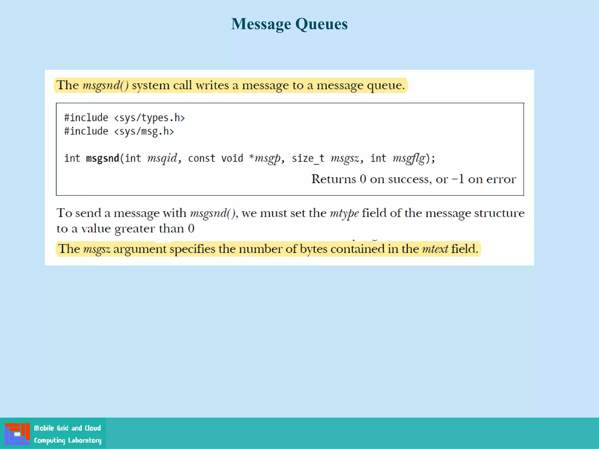 Message Queues
 
