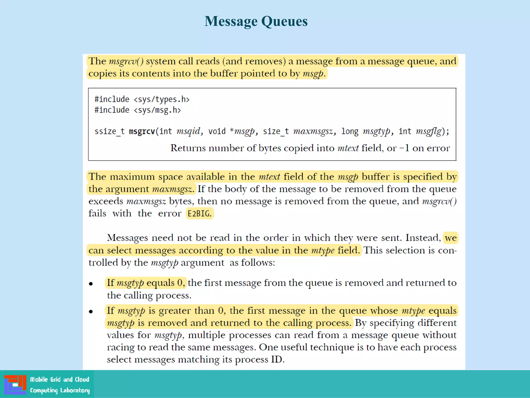 Message Queues
 