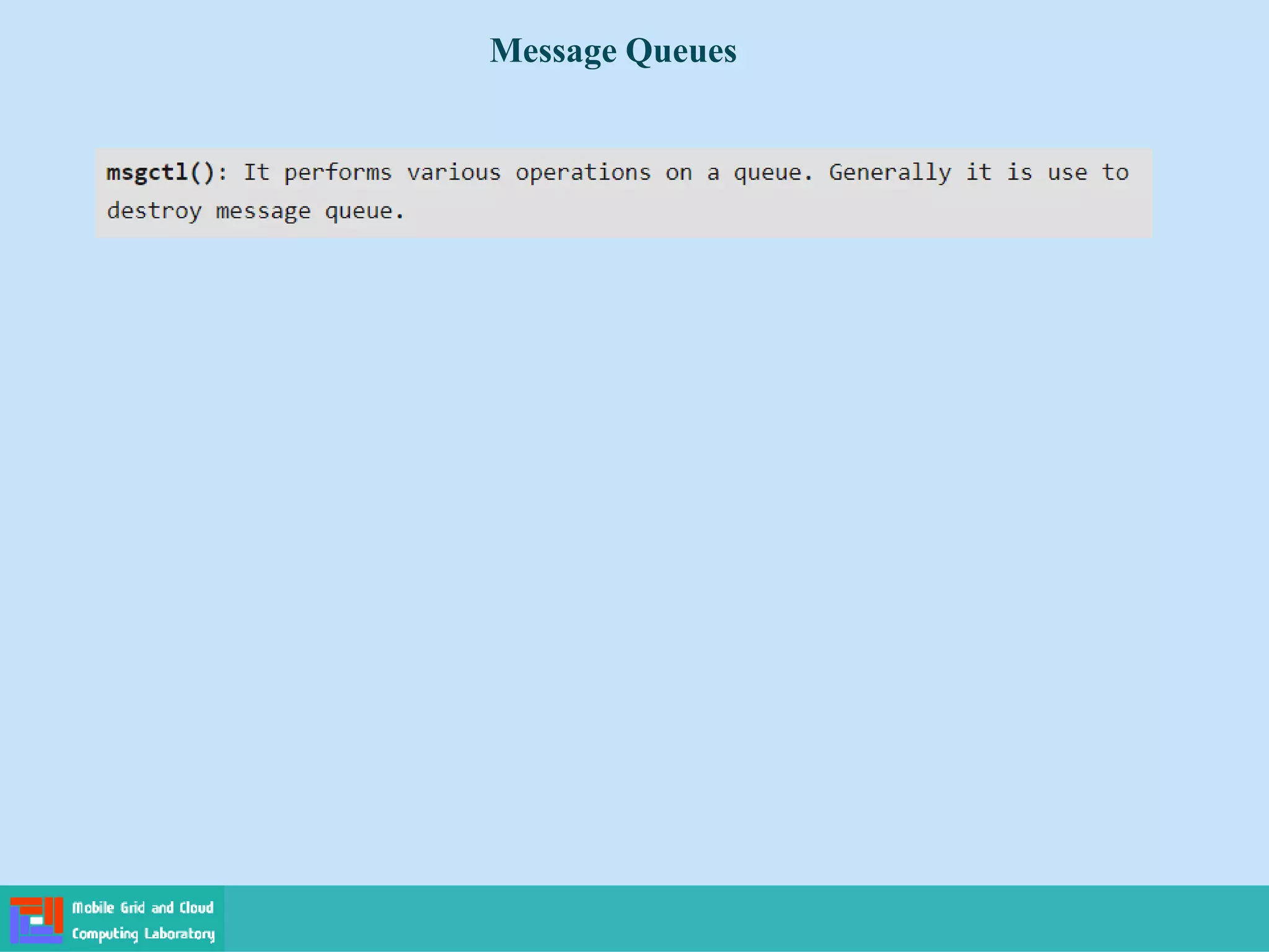 Message Queues
 