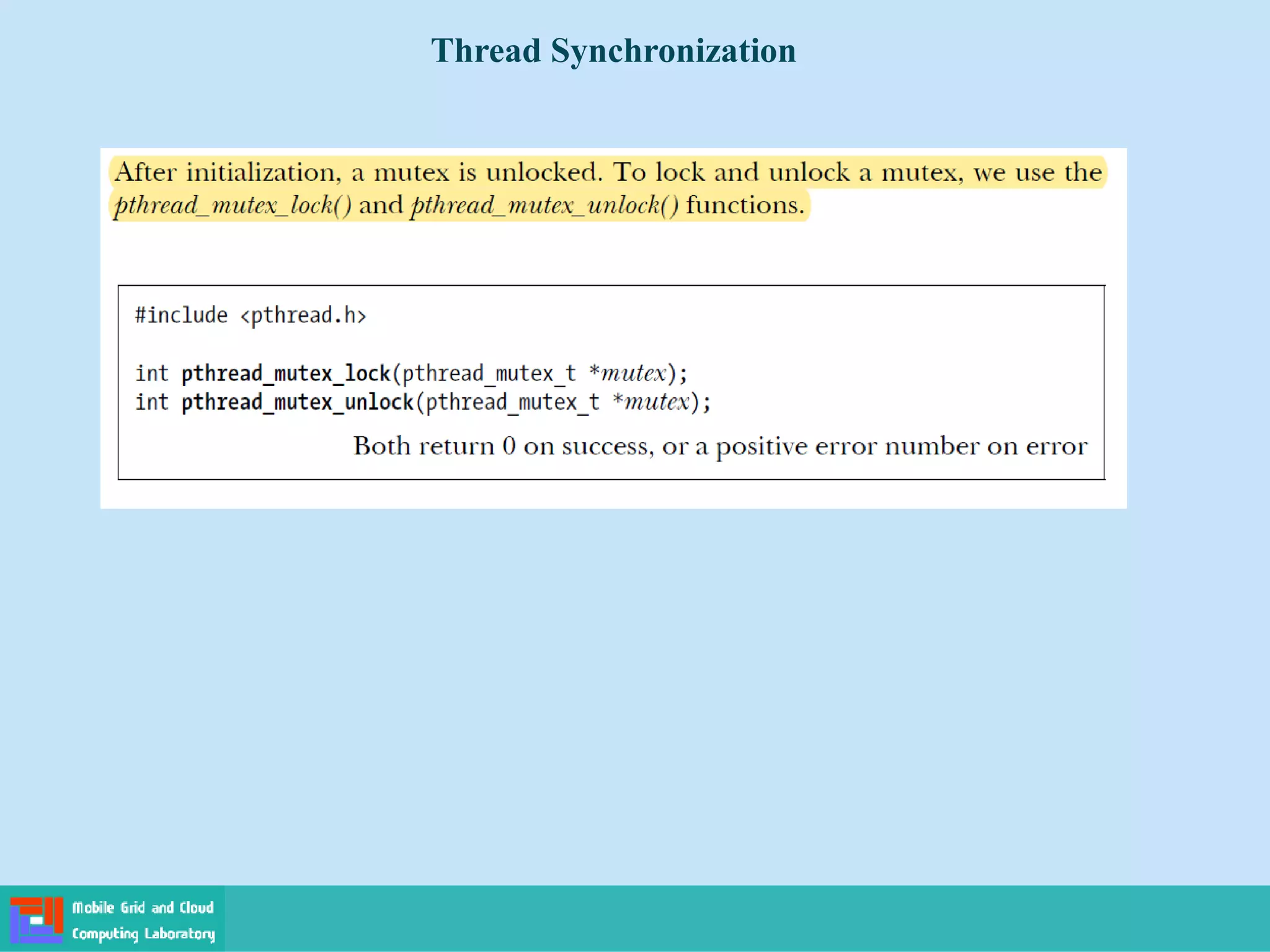 Thread Synchronization
 