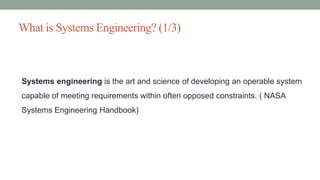 Introduction to Systems Engineering | PPTX