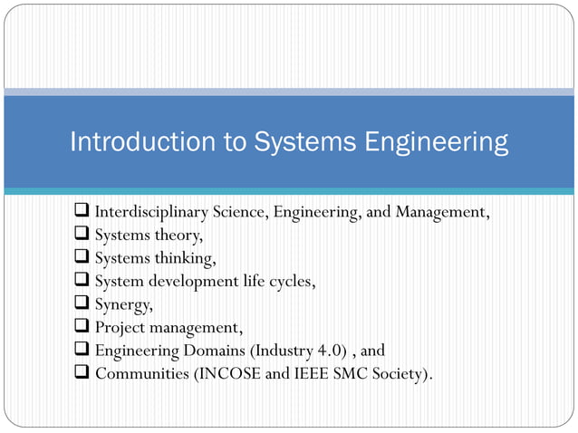 Introduction to Systems Engineering | PDF | Operating Systems ...