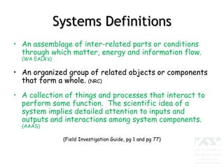 Formation Defining Systems Introduction to Systems, Questions, and Field Investigations | PDF