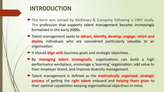 Comprehensive Introduction to Talent Management Strategies and ...