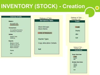 INVENTORY (STOCK) - Creation
 