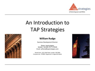 Introduction To Tap Strategies Slideshare