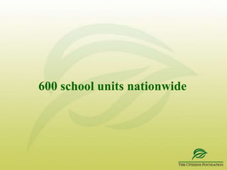 From the first 5 schools in 1996, TCF has now progressed to…