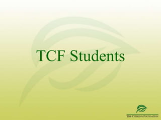 TCF Awards 2007Students who have now returned to teach at TCF Schools