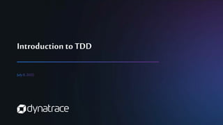 Introduction to TDD
 