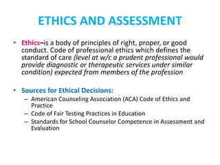 Testing Ethics Introduction totestingandassessment | PPTX