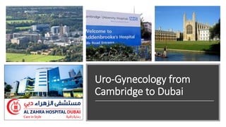 Uro-Gynecology from
Cambridge to Dubai
 