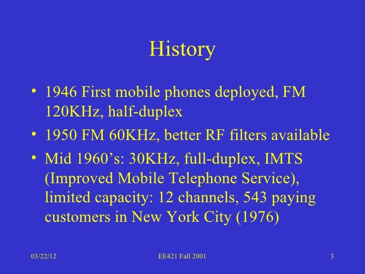 Introduction to the analog mobile phone system