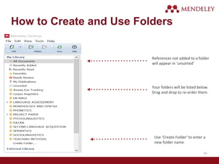 How to Create and Use Folders
References not added to a folder
will appear in ‘unsorted’
Your folders will be listed below.
Drag and drop to re-order them.
Use ‘Create Folder’ to enter a
new folder name.
44
 