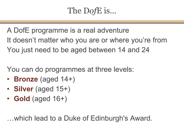 Bronze DofE | PPT