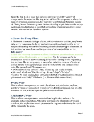 Introduction to the client server computing By Attaullah Hazrat | DOCX