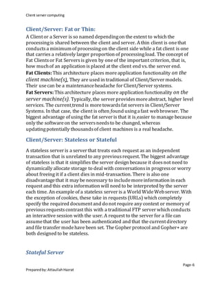 Introduction to the client server computing By Attaullah Hazrat | DOCX