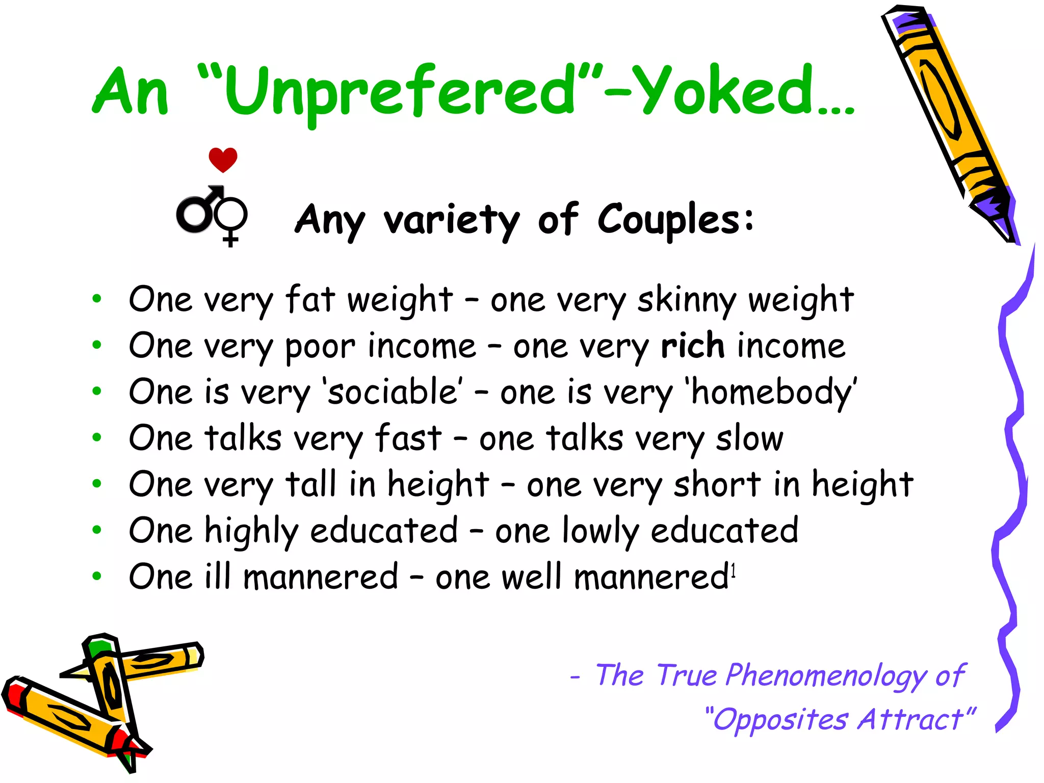 Introduction to the Equally Yoked Coupleship Liberal Arts & Humanit…