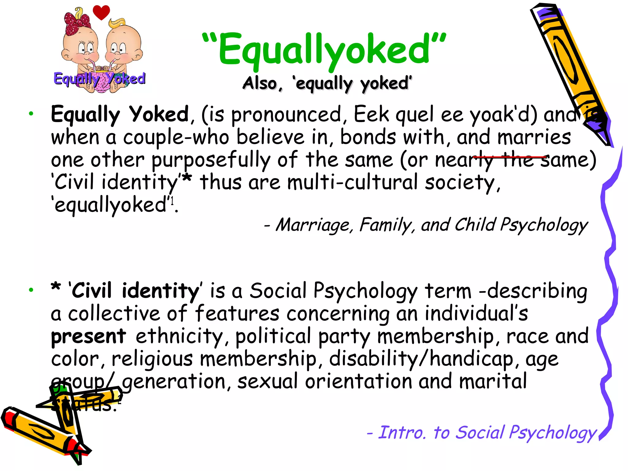 Introduction to the Equally Yoked Coupleship Liberal Arts & Humanit…