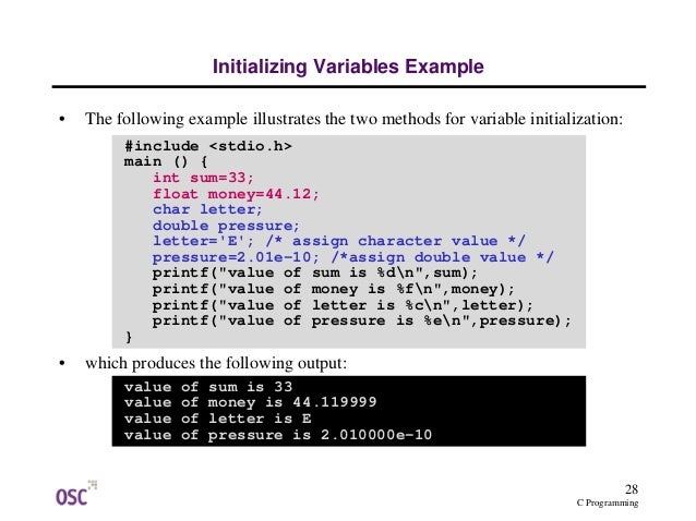 c printing variables Introduction c (amazing programming and language to the