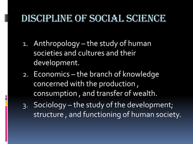 Introduction To The Disciplines Of Applied Social Science