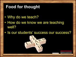 Introduction to the evaluation of teaching and learning | PPTX