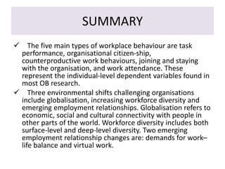 Variable Workforce Introduction to the field of organizational behavior | PPTX