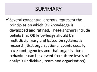 organizational behavior anchors