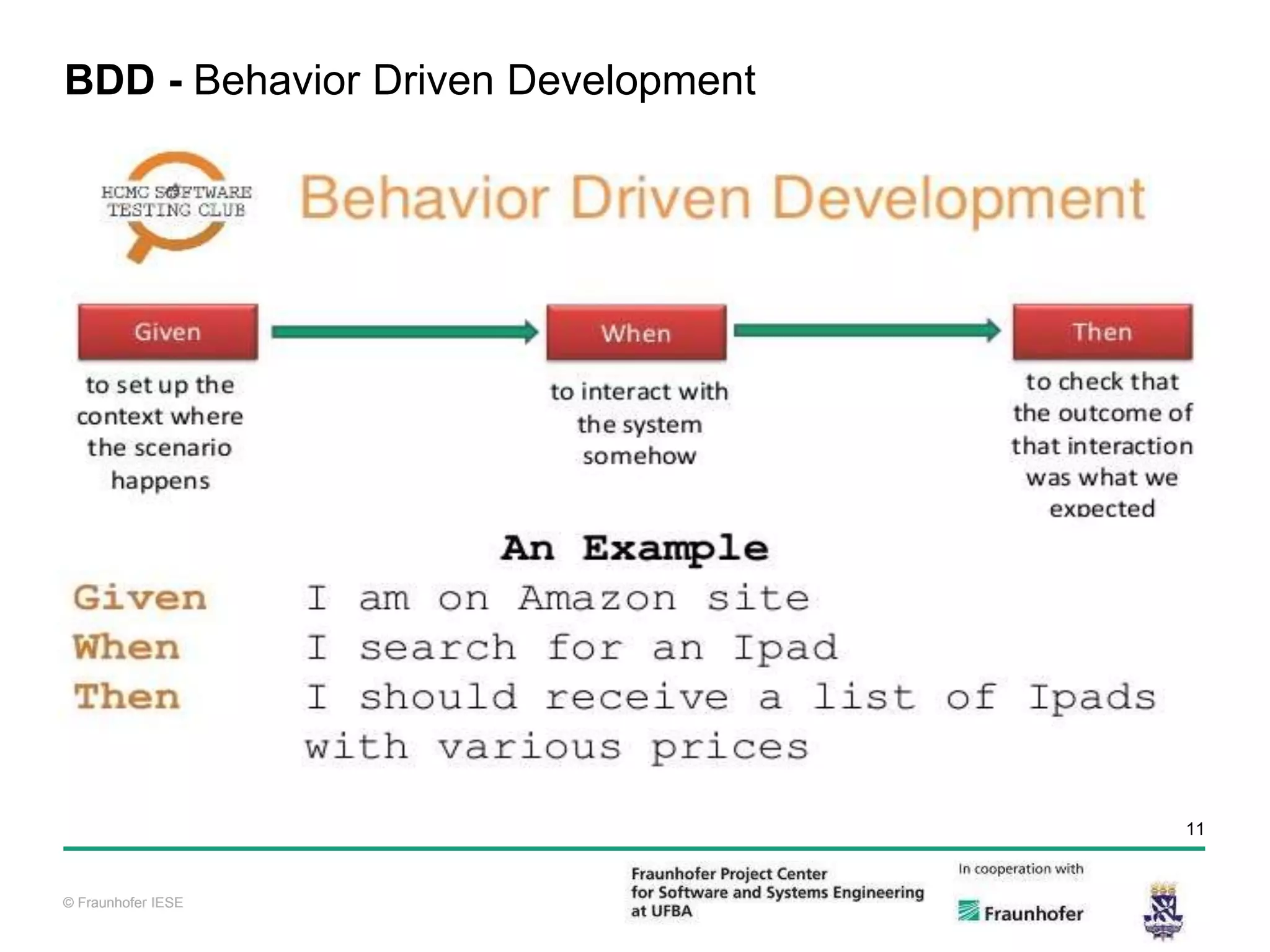 © Fraunhofer IESE 11 © Fraunhofer IESE BDD - Behavior Driven Development 